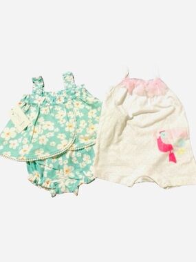 NWT Joie Kids & Chick Pea Baby Girl Outfits dresses Green Pink O-3, 3-6